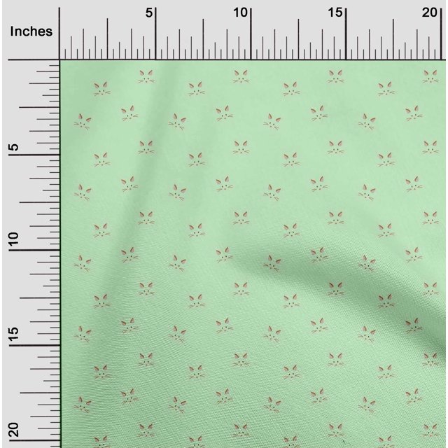 oneOone Cotton Flex Fabric Cat Face Animal Decor Fabric Printed BTY 40 Inch Wide
