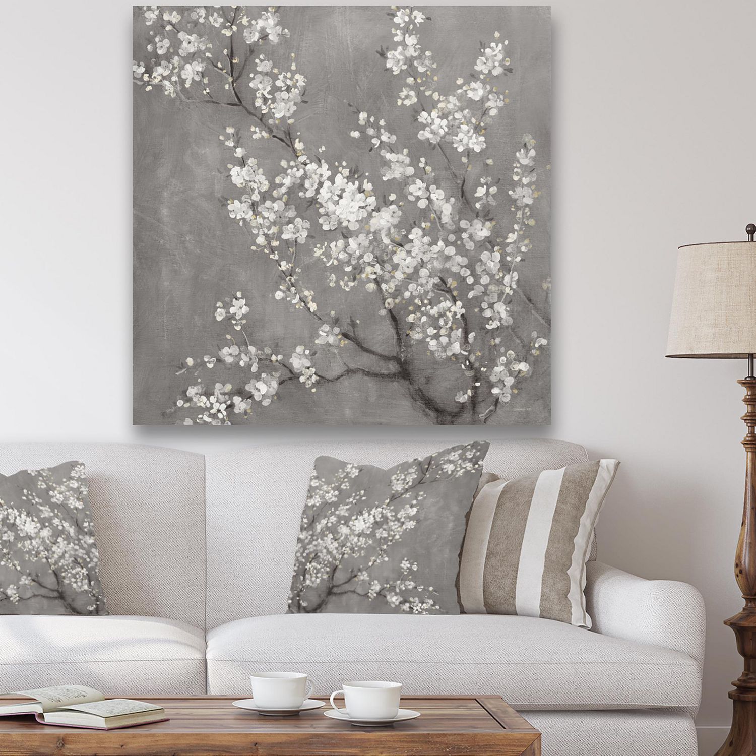 Designart Fleurs de cerisier blanc II Art mural sur toile