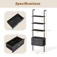 thumbnail image 3 of Gymax Ladder Bookshelf w/ Storage Wall Mount Bookcase w/ 4 Open Shelves Black, 3 of 9