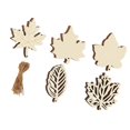 thumbnail image 2 of GUOOL 20 Pcs Tranches de Bois en Forme de Feuilles Panneaux Suspendus Tranches de Bois Festival de Récolte, 2 of 9