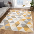 thumbnail image 3 of Rug Branch Solvi 4' x 6' (3'9 x 5'6) Yellow/Beige Geometric Indoor Area Rug, Contemporary, Medium Pile, Stain-Resistant Carpet, 3 of 9