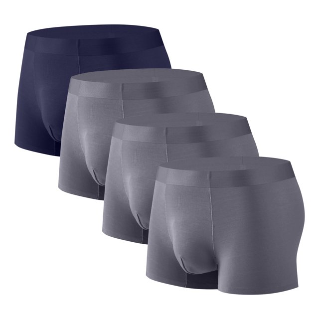 Plebaso Mens Boxer Briefs Stretch Comfortable Quick Dry Underwear Soft Breathable Boxers for Men (4 Pack)
