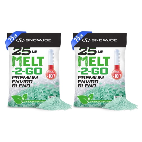 Snow Joe Ensemble de 2 Fonte à Glace Premium en Mélange Enviro, Fondoir Plus Sûr avec CMA, 25 lb, MELT25EB
