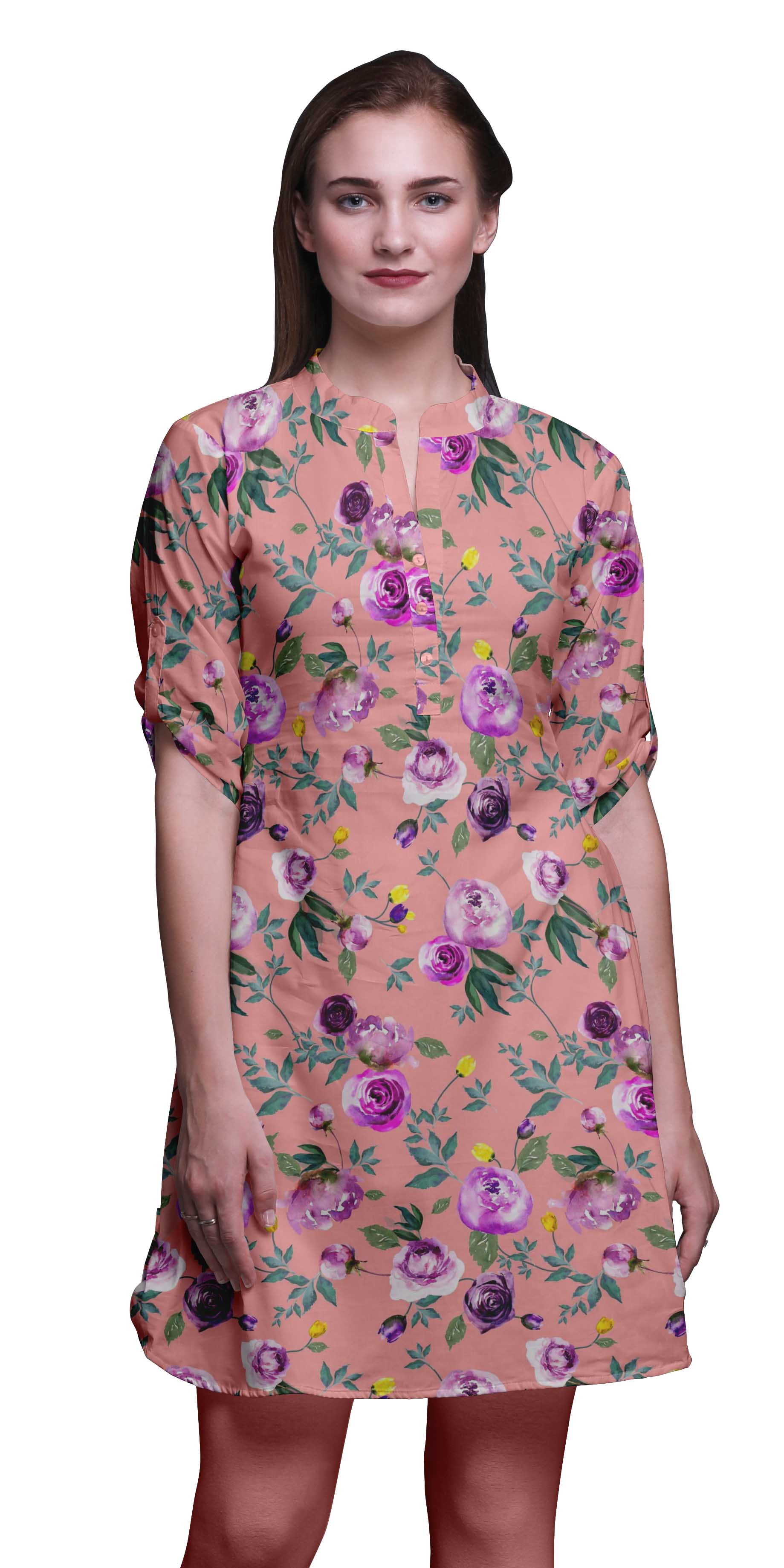 Bimba Printed Kurtis For Women Short Kurti For Girls Straight Tunic Tops