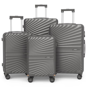 Joyway 4-Piece Hardside Luggage Set with Spinner Wheels and TSA Lock, Lightweight Carry-On Luggage Set for School, Travel, Weekend(Grey)