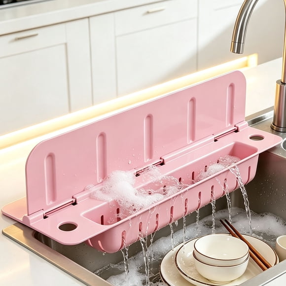 LiUMX Organiseur de Protection d'Évier Pliable 2-en-1 avec Ventouses, Tapis de Robinet de Cuisine, Pare-Éclaboussures d'Eau, Rangement Multifonction pour Éponges et Savon, Couverture Pratique pour Évier et