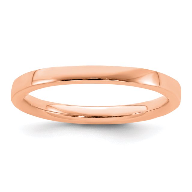 Bague Empilable en Argent Sterling 925 et Or Rose Lisse