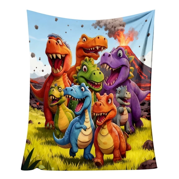 WMQPNNS Christmas Decor Dinosaur Blanket Soft Warm Winter Throw for Kids Boys Girls Cozy Cuddle Nap Bed Sofa Dino Themed
