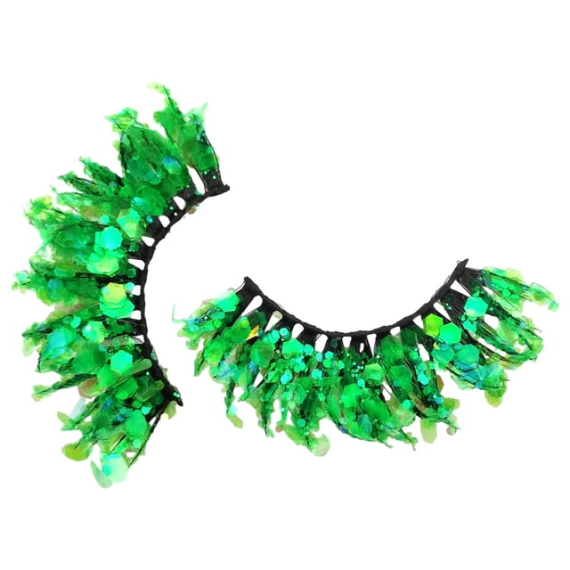 Decodeary 2piece Holiday Look With Glittery Eyelashes With Sequins Professional Q-39