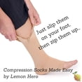 thumbnail image 4 of Short/Petite Zippered Compression Socks with Open Toe - Best Leg Support Stockings (L(Short) - Calf 10-13in, Beige), 4 of 7