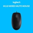 thumbnail image 3 of TFixol Logitech M110 USB Wired Optical Mouse Full-size Mute Office Mouse Ergonomic Mice Plug&Play for Desktop Computer Laptop Blue, 3 of 8