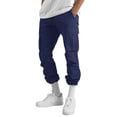 thumbnail image 3 of Kcodviy Men's Street Leisure Sports Double Knee Pocket Foot Mouth Cap Kitchen Work Pants for Men Rope Waist Lace Up Size 13 Patchwork Ribbon Standard Woven Work Pants Cargo Trousers, 3 of 5