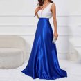 thumbnail image 3 of Pisexur Robes pour Femmes Col en V Sans Manches Robes de Cocktail pour Femmes Tunique à Bretelles Robe Maxi Fluide Robe de Bal de Promo Robe de Fête Mode Couleur Patchwork Longues Robes de Retour à la Maison, 3 of 8