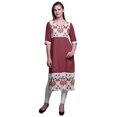 thumbnail image 1 of Bimba Kurtis Droits à Panneaux pour Femmes Robe Kurti Longue Haut Indien Imprimé, 1 of 5