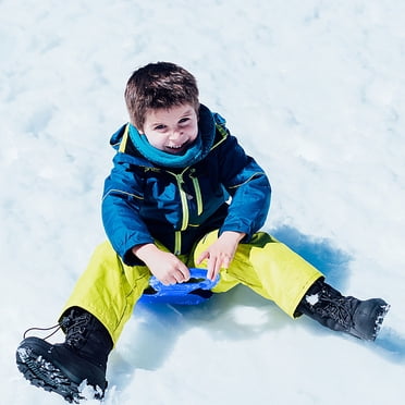 LSLJS Portable Skiing Board Plastic for Winter Skiing, Durable Snow Sled Board with Big Handle for Kids Adults Snow, Grass and Sand Boarding, Snow Sleds