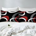 thumbnail image 4 of Erosebridal Black and White Red Full Sheet Sets, Abstract Line Bedding Full Size, Geometry Home Decor 4pcs, 4 of 7