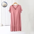 thumbnail image 2 of FAIWAD Robe de Nuit à Manches Courtes pour Femmes, Douce et Rembourrée, Robe de Nuit d'Été Courte, Robe de Pyjama Confortable, Robe T-Shirt, 2 of 5