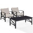 thumbnail image 1 of Crosley Furniture Kaplan 3Pc Fabric Conversation Set in Oil Bronze/Oatmeal, 1 of 7