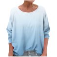 thumbnail image 3 of WRKEKC T-Shirts à Manches Longues pour Femmes, Chemises à Manches Longues pour Femmes, T-shirt Tendance Confortable à Manches Longues à Col Rond Dégradé Imprimé pour Femmes Grande Taille, 3 of 6