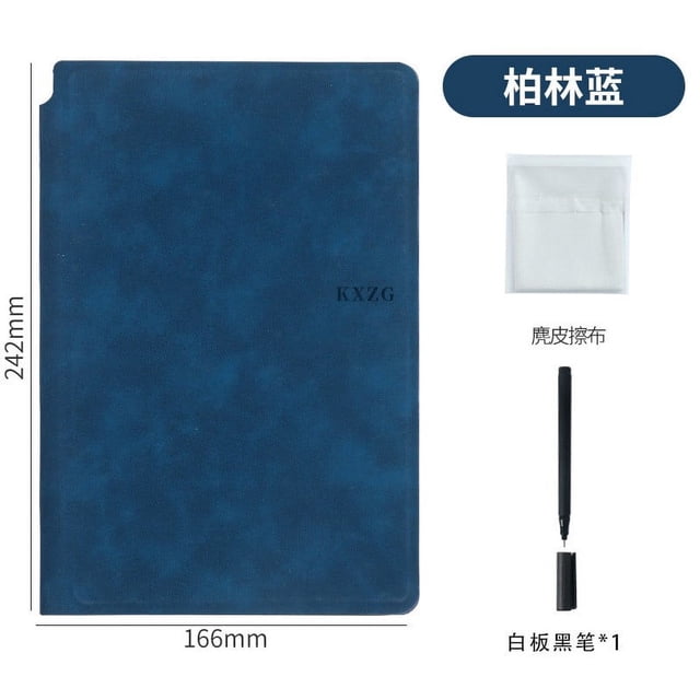 Fesfesfes Carnet Tableau Blanc, Livre Tableau Blanc Portable Tableau Blanc Réutilisable Effaçable Double Face Carnet de Réunion avec Marqueur pour Affaires Bureau École Maison Bleu