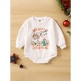 thumbnail image 2 of Faithtur Barboteuse de Noël pour Bébés Filles Garçons, Imprimé de Lettres Sapin de Noël Cactus, Col Rond, Manches Longues, Combinaisons, Automne Hiver, Cache-Couches, 2 of 9