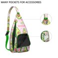 thumbnail image 3 of Green Avocado Sling Backpack - Healthy Fruit Art Print, Fashionable Multi-Functional Travel Bag, 3 of 4