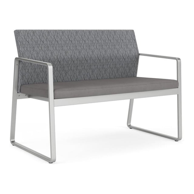 Causeuse de Réception Salle d'Attente Soins de Santé / Acier Argenté / Gris / Gris