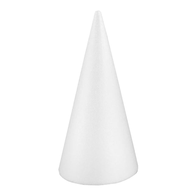 Foam Cone DIY Multi-use Blank Cake Dummy Christmas Tree Cone Craft Cone for Kids, crafted from durable EPS material, displayed in a smooth white finish. This versatile craft foam cone is perfect for DIY projects such as clay crafts, Christmas tree decorations, cake dummies, and flower arrangements. Available in sizes from S (2.16 x 4.33 inches) to 2XL (4.33 x 11.8 inches), it is a popular choice for crafting enthusiasts and DIY craft supplies.