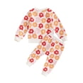 thumbnail image 1 of Gupgi Ensemble d'Automne à Fleurs pour Tout-Petite Fille, Chandails à Col Rond à Manches Longues et Pantalons Longs, Ensemble de Vêtements 2 Pcs, 1 of 9
