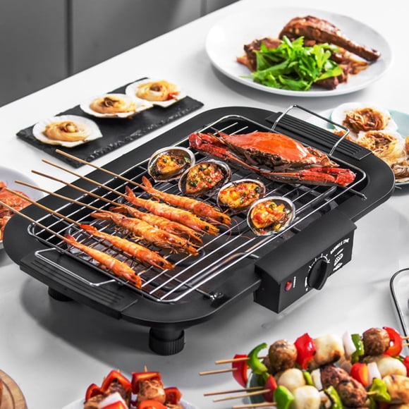 Bamboohart Gril Électrique Intérieur Sans Fumée Contrôle de Température Réglable Pièces Compatibles Lave-Vaisselle