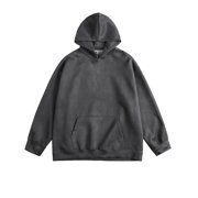Men Sweat Shirt Hoodie Men's Casual Pullover Hoodie Suede Solid Color Men's Long Sleeved Hooded Hoodie Sweatshirt Men's Oversized Hoodies Sweatshirts S-135 Dark Gray 4XL