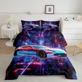thumbnail image 2 of Erosebridal Racing Car Bedding Sets Full with Comforter,Gradient Geometric Duvet Insert,Race Car Bedroom Decor,Reversible,3pcs, 2 of 7