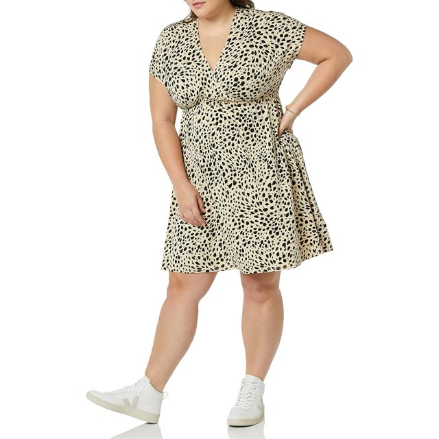 walmart Essentials Womens Women's Plus Size Surplice Dress_dnu