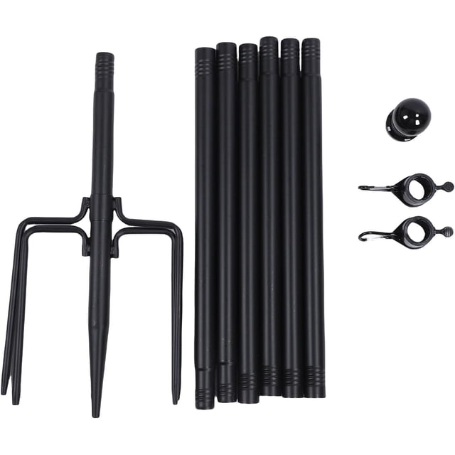10 FT Stainless Steel Ground Flag Pole | Adjustable Outdoor Flagpole With 5 Prong Base | Rustproof Thick Metal | Anti-Tangle 360° Rotating Ring | Heavy Duty For Garden Yard | Secure Screw-In Joints