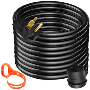 VEVOR 30A 25ft 250V Cord d'extension de soudage avec NEMA 6-50 Plug Compatible avec la plupart des Soudeuses, Noir