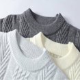 thumbnail image 4 of Rbaofujie Chandails pour Hommes Homme Couleur Unie Motif Intensification Chaud Col Rond Chemise de Base Blouse Gris Mignons Chandails à Capuchon, 4 of 6