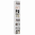 thumbnail image 1 of Homfa Tour Multimédia à 8 Niveaux, Unité de Rangement pour CD DVD avec 4 Tablettes Ajustables pour Salon Chambre, Blanc, 1 of 7
