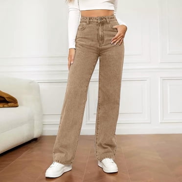 TACILIP Jeans pour Femmes, Jeans à Taille Haute pour Femmes à Jambe Droite et Grand, Vêtements Mode