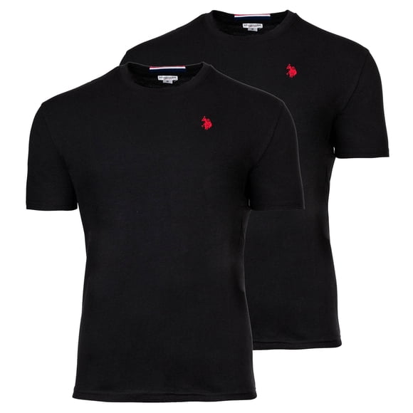 U.S. POLO ASSN. men's T-shirt pack of 2 - round neck, embroidered logo, cotton Black 2XL (XX-Large)