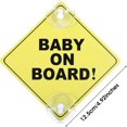 thumbnail image 3 of CUITING 2 Pcs Panneau « Bébé à Bord » avec Ventouses Jaune Vif Autocollant « Bébé à Bord » pour Voitures Autocollant Réfléchissant d'Avertissement pour Voiture Autocollant de Rappel Réutilisable Décalcomanies Sans Résidu, 3 of 5