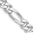 thumbnail image 1 of Diamond2Deal 925 Sterling Silver Rhodium-plated 7.75 mm Figaro Chain Necklace for Mens 28", 1 of 5