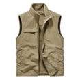 thumbnail image 1 of Birdeem Mens Thin Workwear Solid Color Stand Collar Sleeveless Jacket Tank Tops, 1 of 8