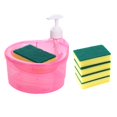 thumbnail image 2 of Distributeur de Savon à Vaisselle et Porte-Éponge 5 Éponges Multifonction 1000 ml 33 Onces Rouge Rose, 2 of 9