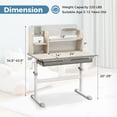 thumbnail image 3 of Gymax Table d'Étude Multifonction pour Enfants Bureau d'Étude avec Plateau Inclinable Support de Livre Gris, 3 of 10