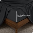 thumbnail image 4 of Bare Home Microplush Fleece Sheet Set - Ultra Soft - Deep Pocket - Full, Black, 4 of 7
