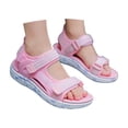 thumbnail image 2 of Liyamei Children's Fashion Solid Color Open Toe Breathable Comfortable Sandals Pink 5-5.5 Years, 2 of 5
