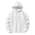 thumbnail image 1 of Yuyuzo Mens Hoodies Solid Color Long Sleeve Fashion Pullover Tops Drawstring Sweatshirt with Pocket, 1 of 6
