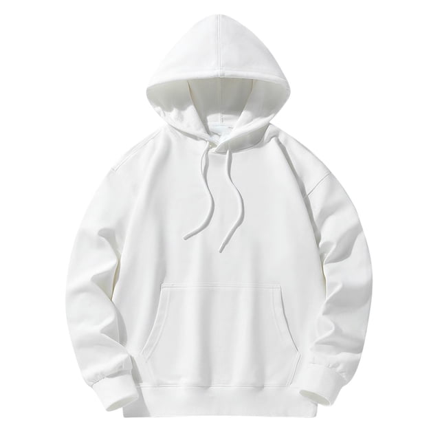 Yuyuzo Mens Hoodies Solid Color Long Sleeve Fashion Pullover Tops Drawstring Sweatshirt with Pocket