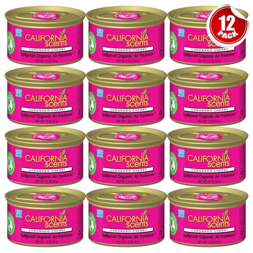 California Scents Car Air Freshener Home Office Scent Coronado Cherry Spillproof Can 12 Pack
