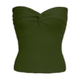 thumbnail image 5 of Timegard Tube Top for Women Ruched Knot Sleeveless Slim Fitting Comfy Knit Tee Top Solid Color Casual, 5 of 5